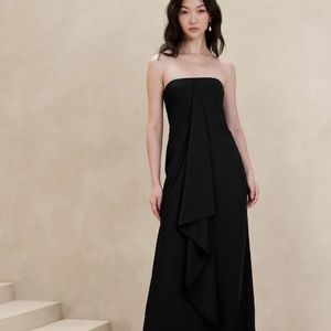 DRAPE-FRONT MAXI DRESS